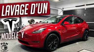 Lavage et préparation extérieure Tesla Modèle Y 2022
